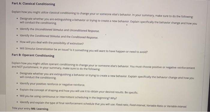 solved-part-a-classical-conditioning-explain-how-you-might-chegg