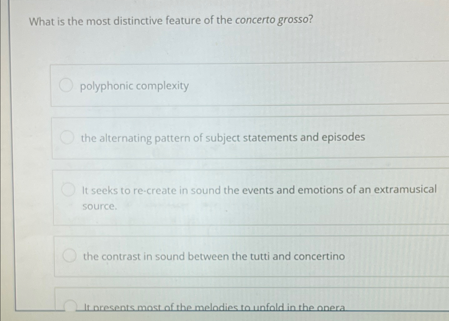 Solved What is the most distinctive feature of the concerto | Chegg.com