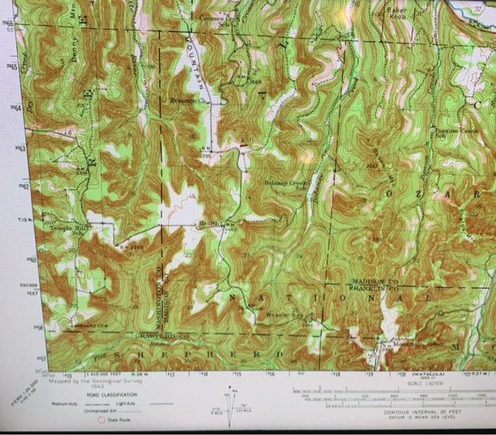 Solved Below is a picture of the Topgraphic map from my | Chegg.com