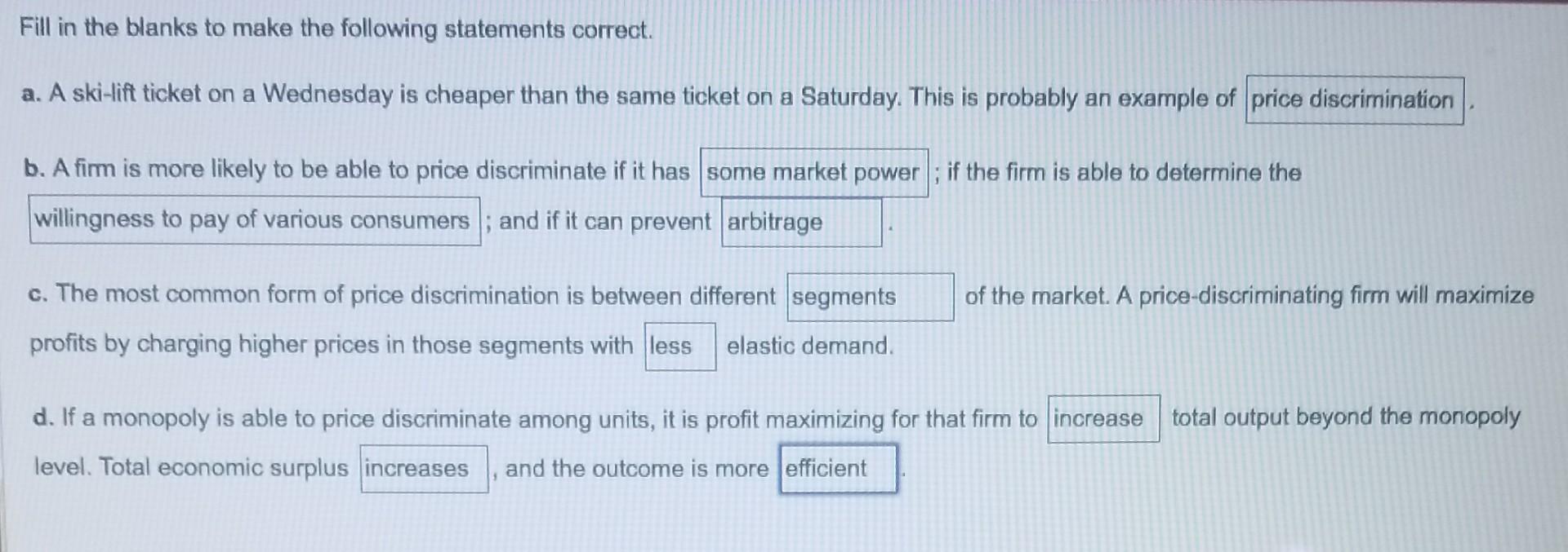 Solved C. Fill in the blanks to make the following | Chegg.com