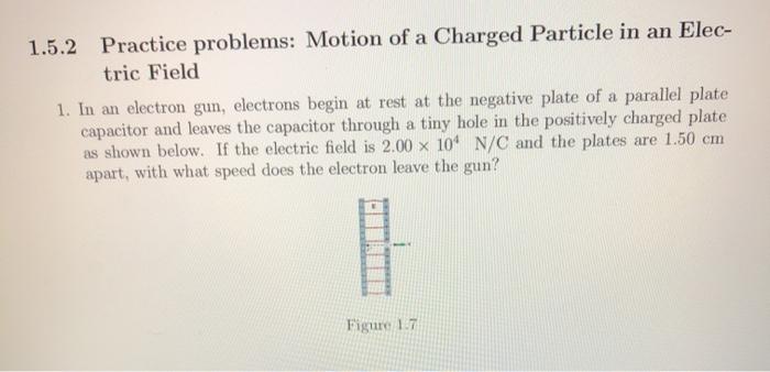Solved Practice problems: Motion of a Charged Particle in an | Chegg.com