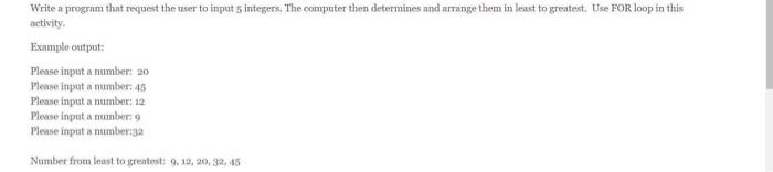 Solved Write a program that request the user to input s | Chegg.com