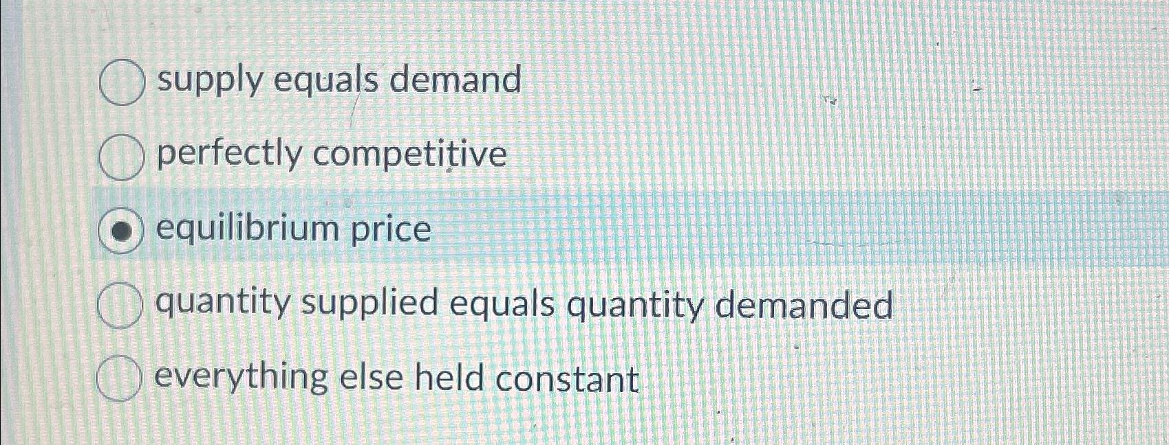 Solved supply equals demandperfectly competitiveequilibrium