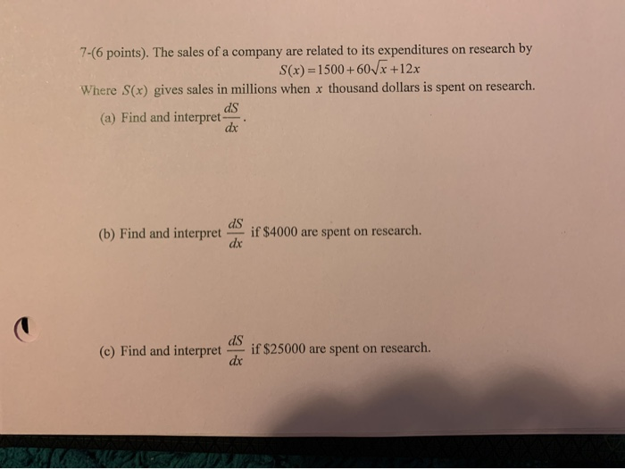 Solved 7-(6 points). The sales of a company are related to | Chegg.com