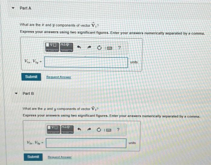 Solved What are the x and y components of vector V1 ? | Chegg.com