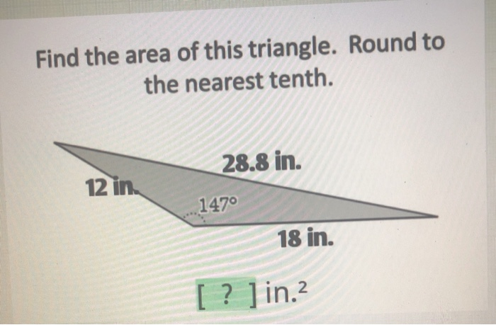Solved Find the area of this triangle. Round to the nearest | Chegg.com