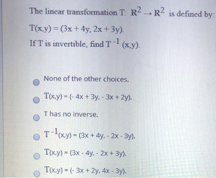 Solved R2 Is Defined By The Linear Transformation T R2