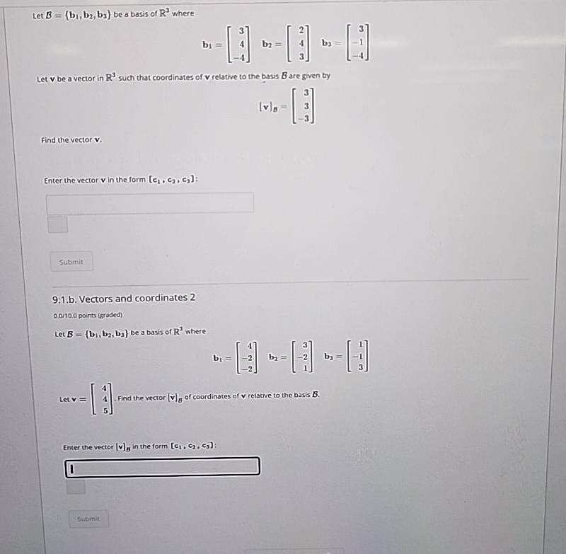 Solved Let B={b1,b2,b3} ﻿be A Basis Of R3 | Chegg.com