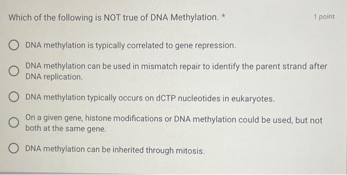 Solved Which of the following is NOT true of DNA | Chegg.com