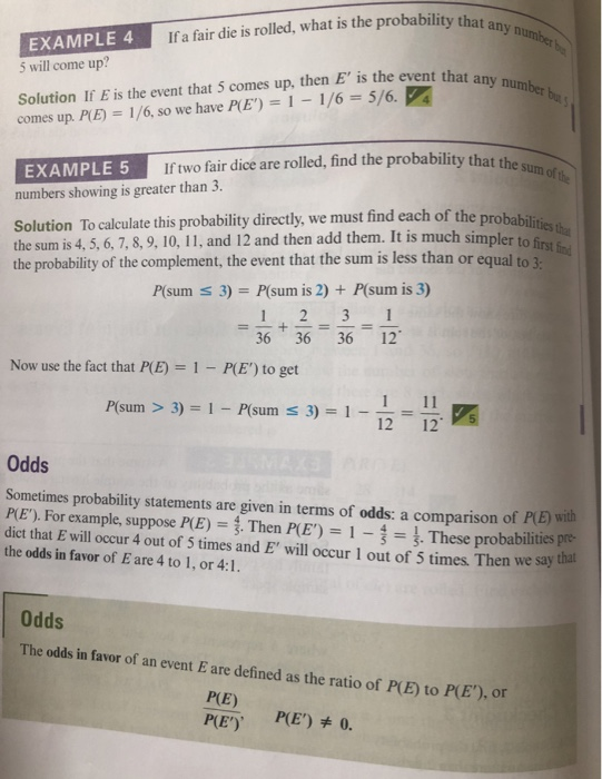 Solved In the example of the sum of rolling two dice 