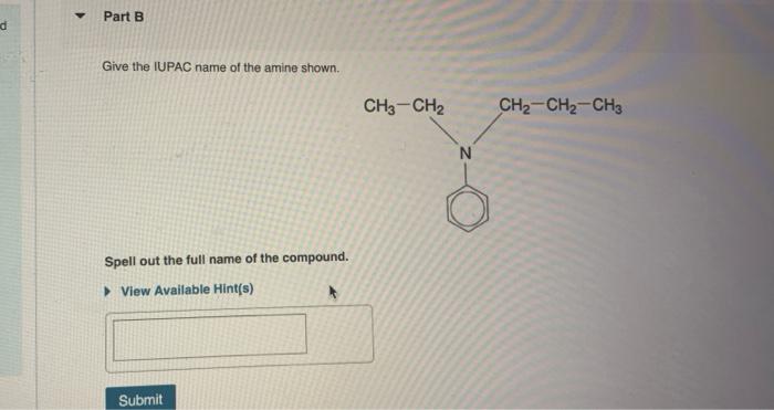 Give the IUPAC name of the amine shown.
Spell out the full name of the compound.