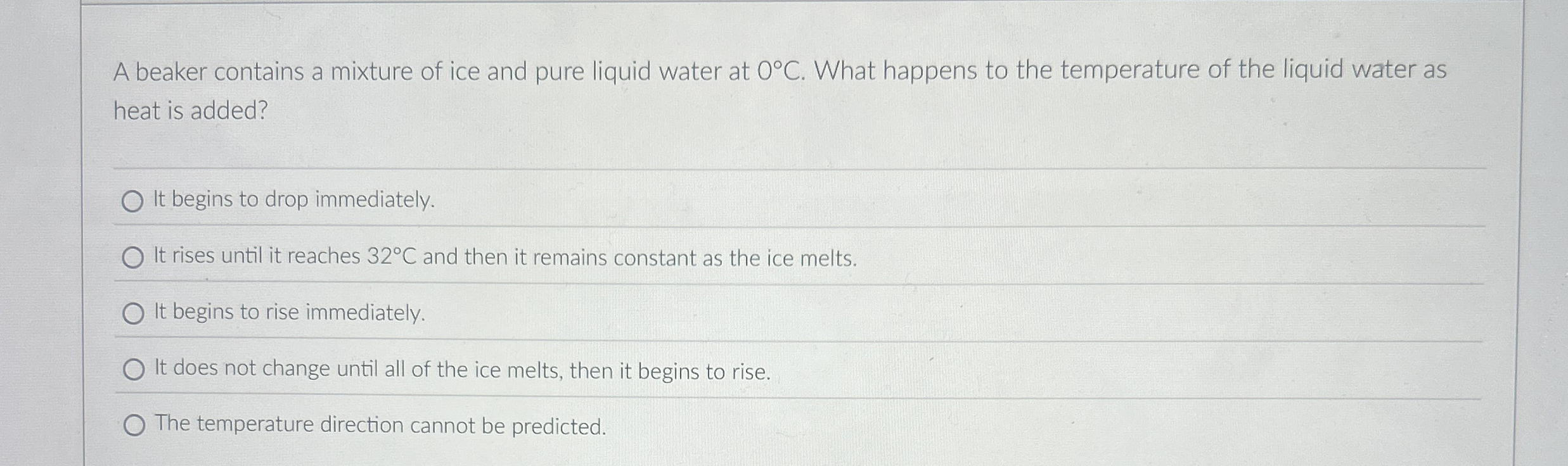 Solved A beaker contains a mixture of ice and pure liquid