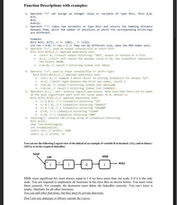 Solved In this assignment, you will implement a class for a | Chegg.com