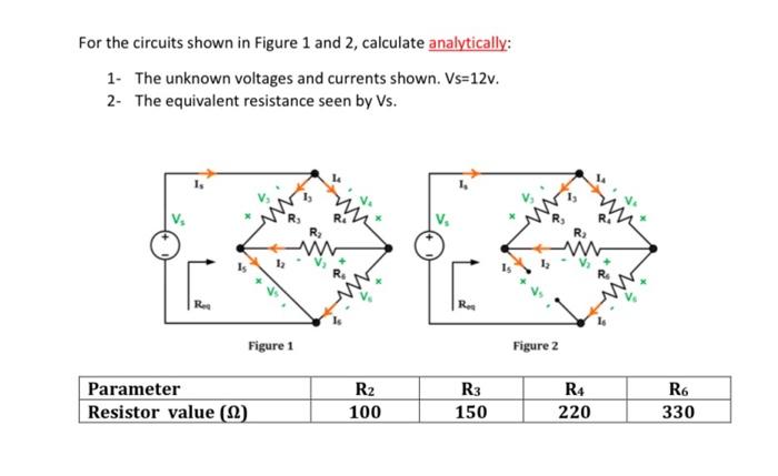Solved For the circuits shown in Figure 1 and 2, calculate | Chegg.com