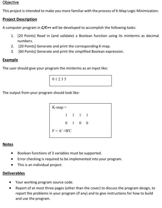 Solved Objective This project is intended to make you more | Chegg.com