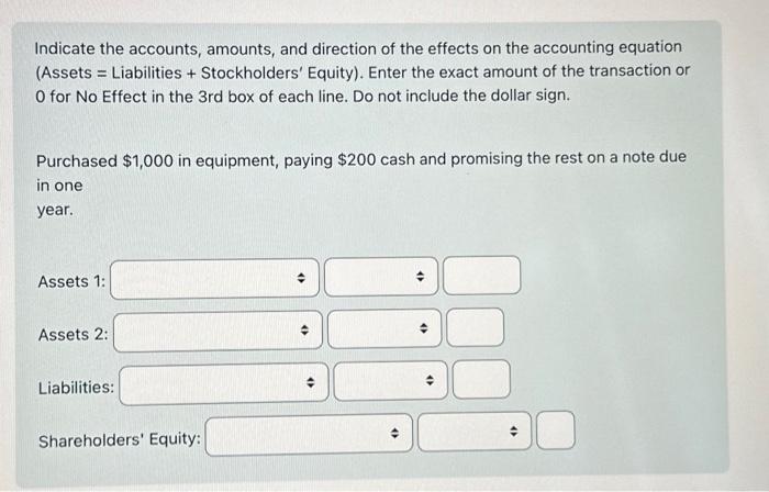 Solved Indicate the accounts, amounts, and direction of the | Chegg.com