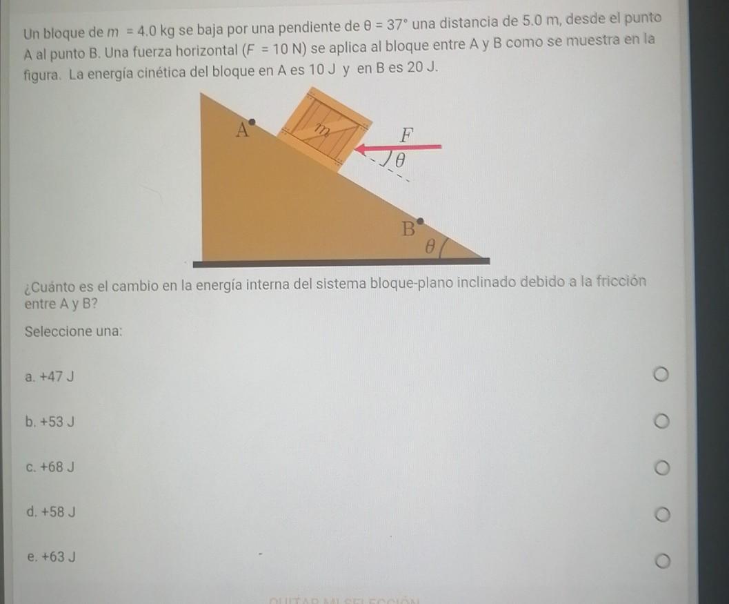 Solved Un Bloque De M = 4.0 Kg Se Baja Por Una Pendiente De | Chegg.com