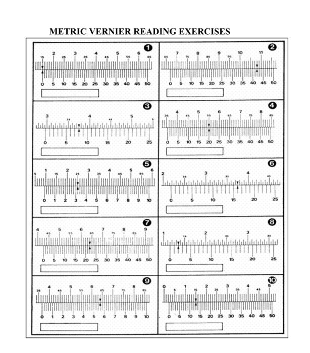 vernier reading exercises