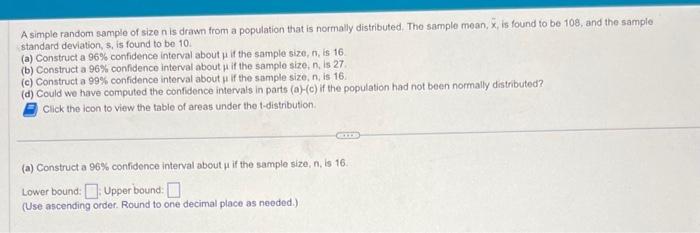 Solved A simple random sample of size n is drawn from a | Chegg.com