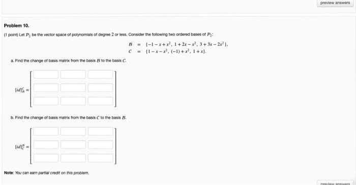Solved preview answers Problem 10. (point) Let , be the | Chegg.com