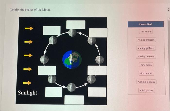 Identify the phases of the Moon.