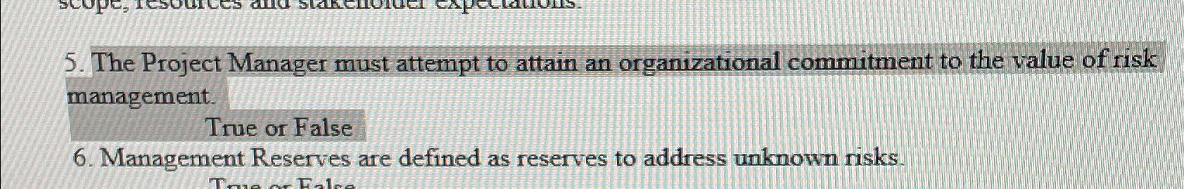 Solved The Project Manager must attempt to attain an | Chegg.com