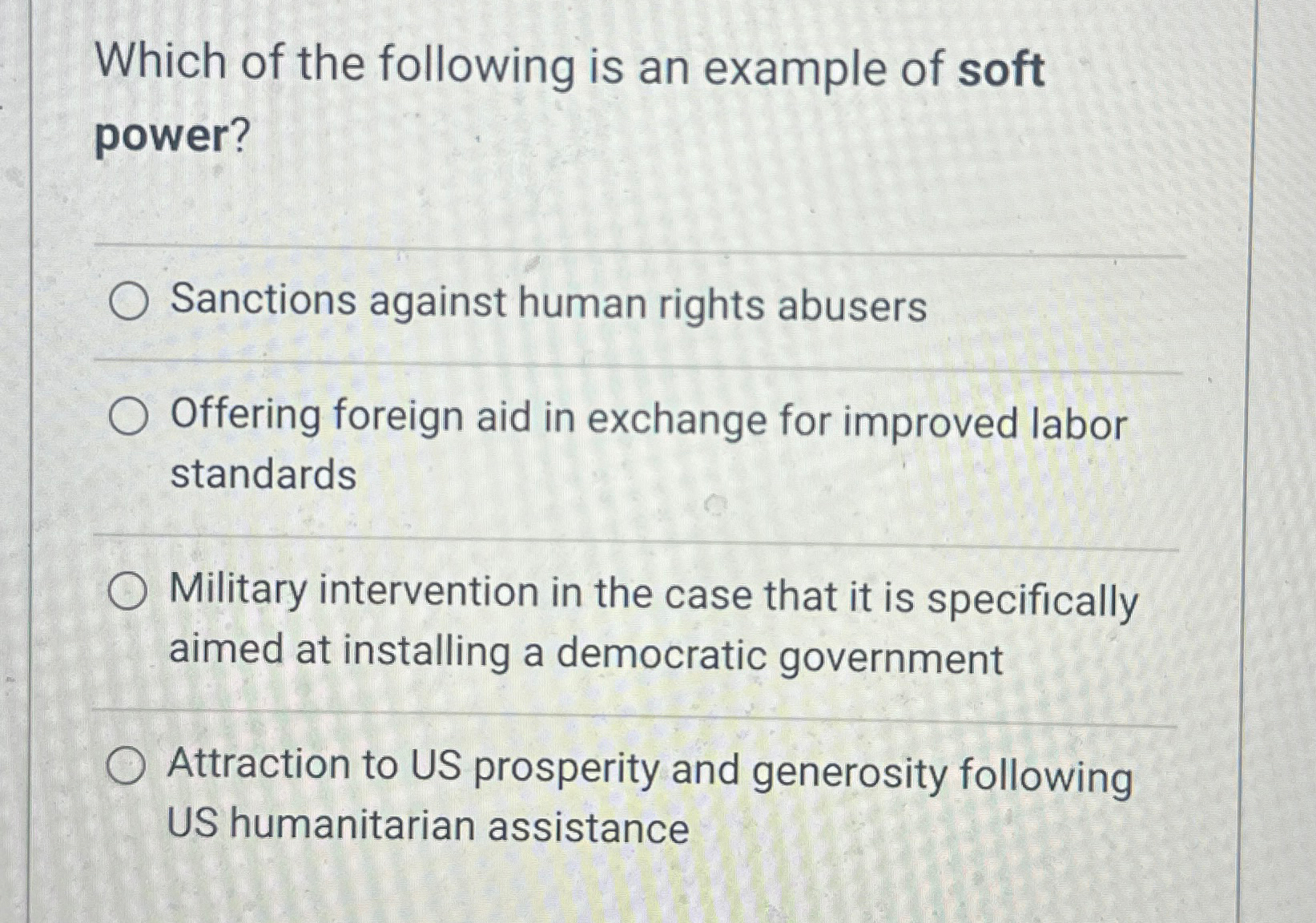 Solved Which of the following is an example of soft | Chegg.com