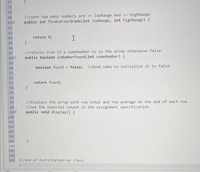 Solved CSC110AB Ch 7 Program 2: MultiStatsArray - using a 2D | Chegg.com