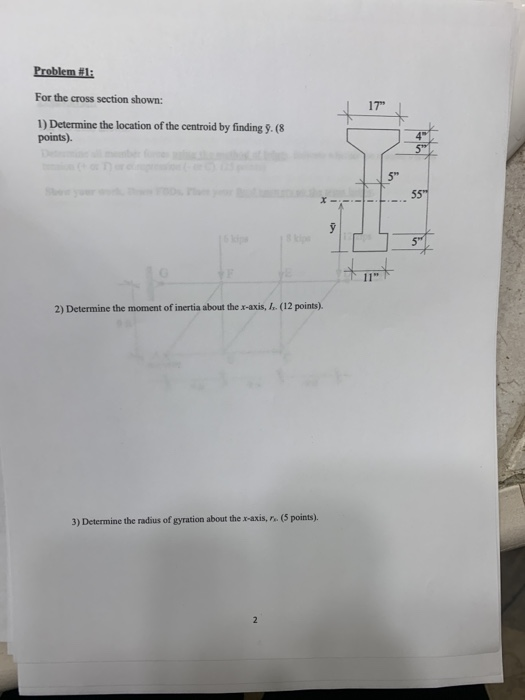 Solved Problem #1: For the cross section shown: 17" 1) | Chegg.com