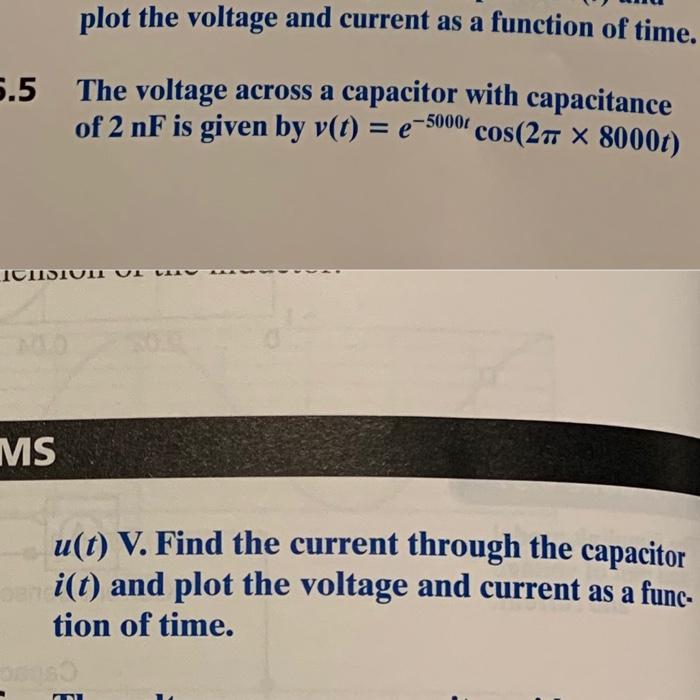 Solved plot the voltage and current as a function of time. | Chegg.com