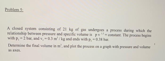 Solved A closed system consisting of 21 kg of gas undergoes | Chegg.com