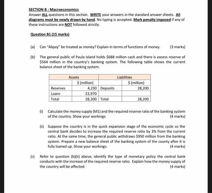 SECTION B: Macroeconomics Answer ALL Questions In | Chegg.com