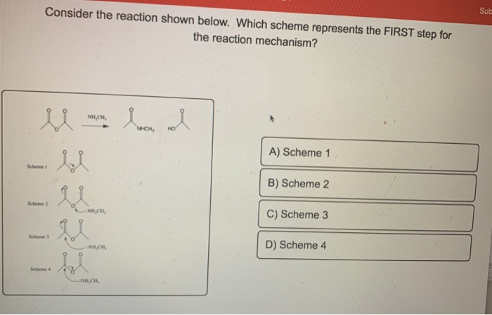 Solved Sub Consider The Reaction Shown Below. Which Scheme | Chegg.com