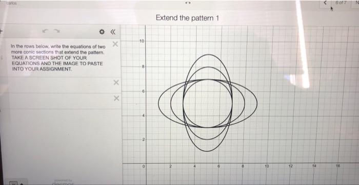 Solved 6017 Extend the pattern 1 -10 Х X In the rows below. | Chegg.com