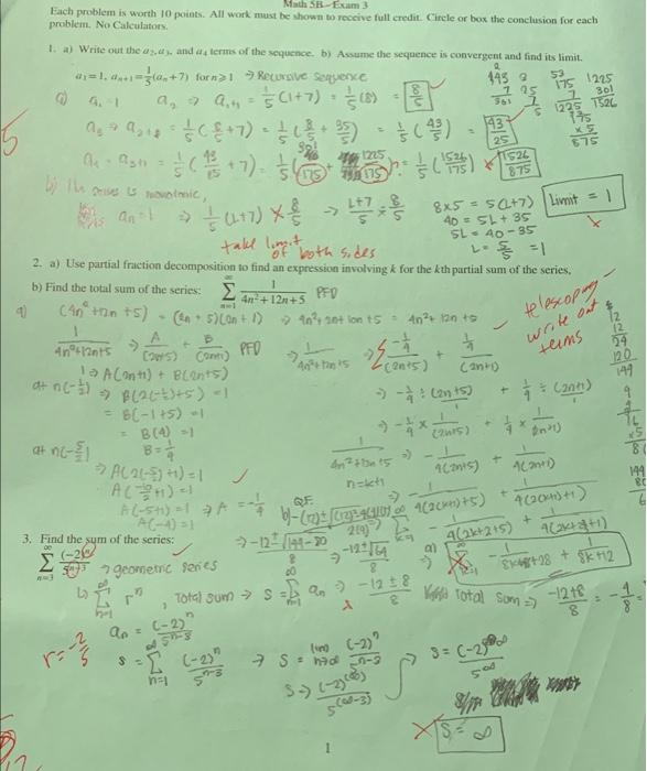 Fach problem is worth 10 points. All work must be | Chegg.com