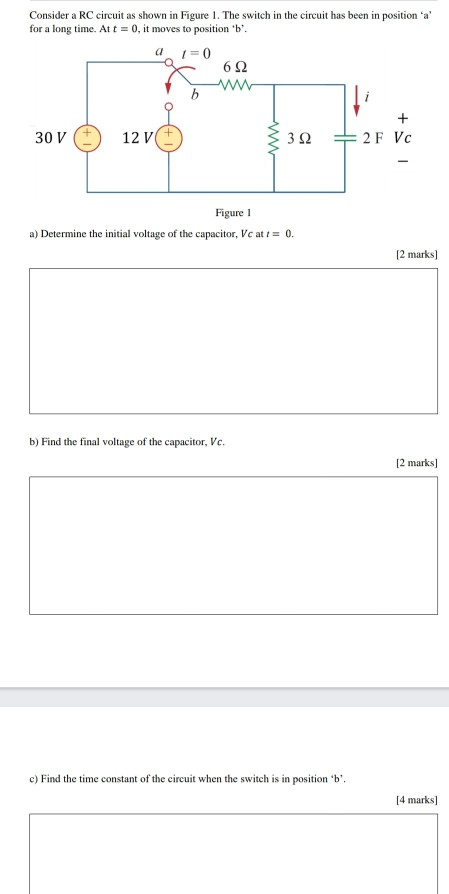 Solved Consider a RC circuit as shown in Figure 1. The | Chegg.com