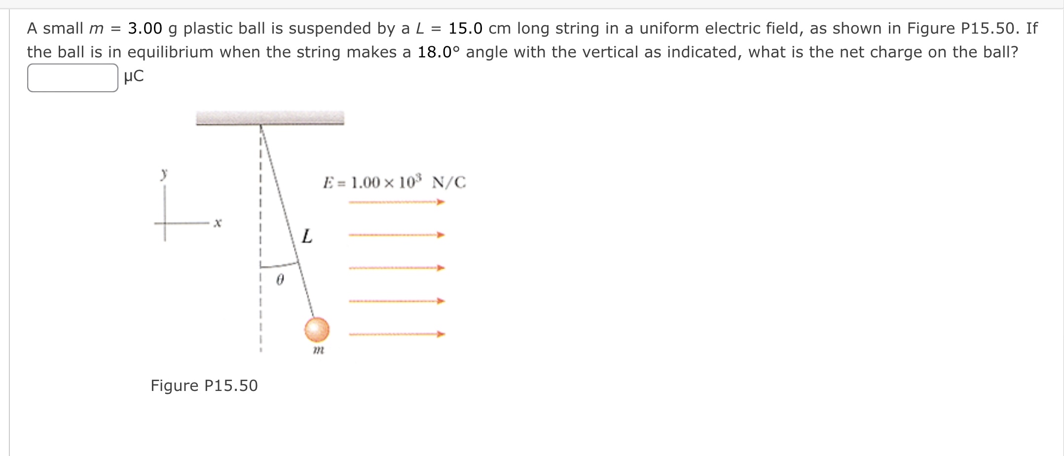 Solved A small m=3.00g ﻿plastic ball is suspended by a