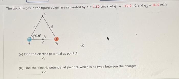 Solved The Two Charges In The Figure Below Are Separated By | Chegg.com