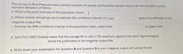 Solved The survey on Bool Pressure used a random sample of 6 | Chegg.com