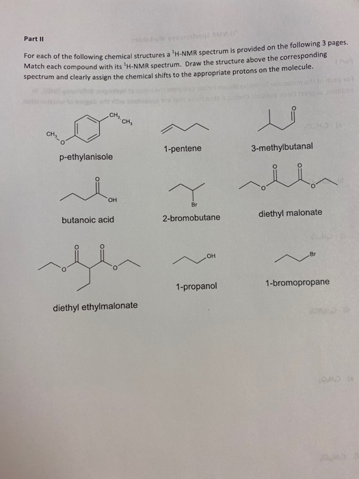 Solved "HNMR Spectroscopy Worksheet Part 1 For each of the