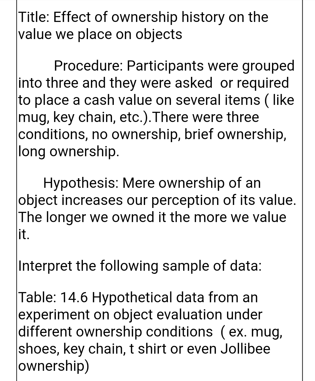 Solved Title: Effect of ownership history on the value we | Chegg.com