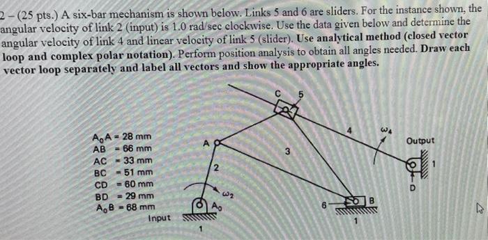Solved 1 - (25 pts) The mechanism shown below is used in a | Chegg.com