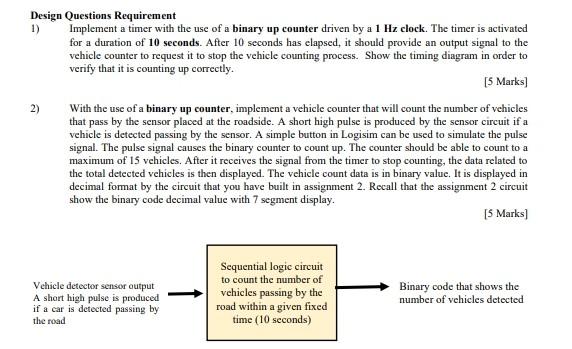 Design Questions Requirement 1) Implement a timer | Chegg.com