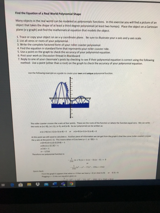 Solved orld polynomial assignment_pdf Find the Equation of a | Chegg.com