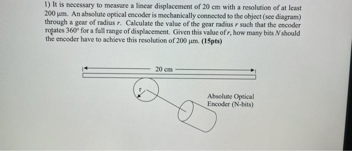 Solved 1) It is necessary to measure a linear displacement | Chegg.com