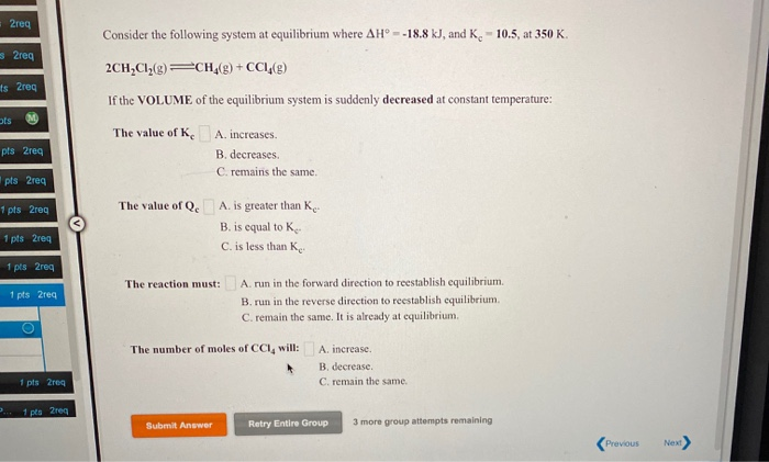 Solved Consider the following system at equilibrium where AH | Chegg.com