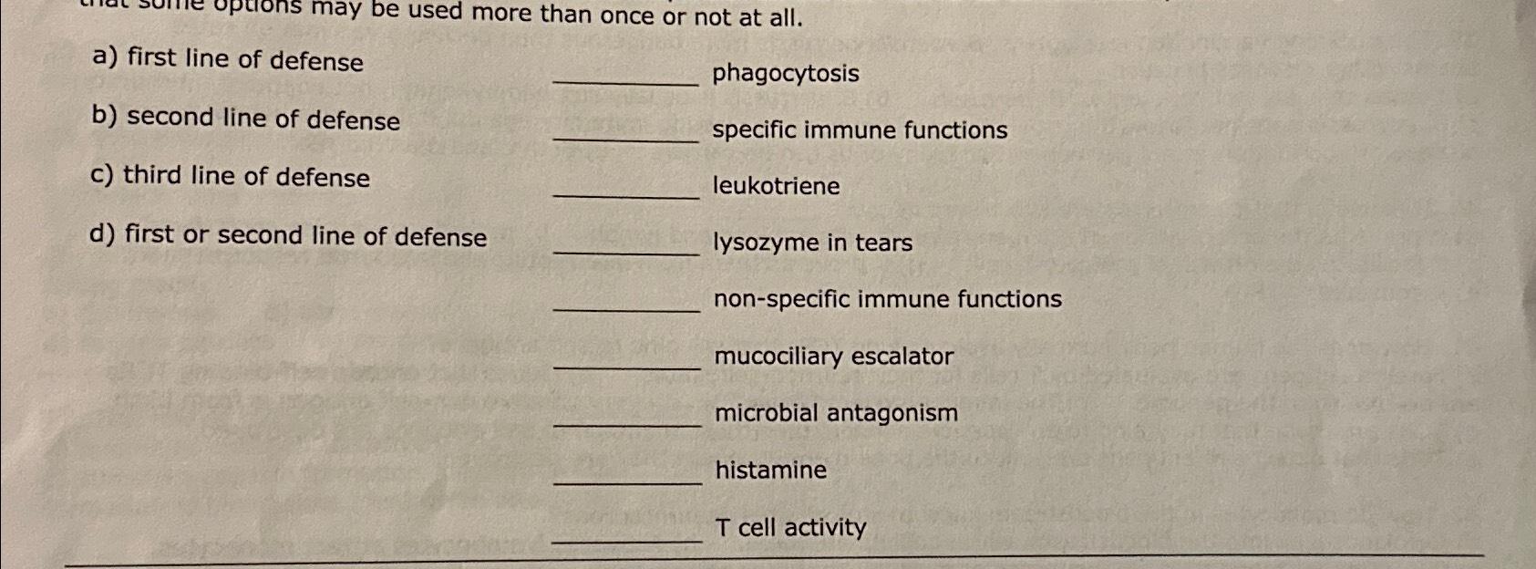 phagocytosis first second or third line of defense