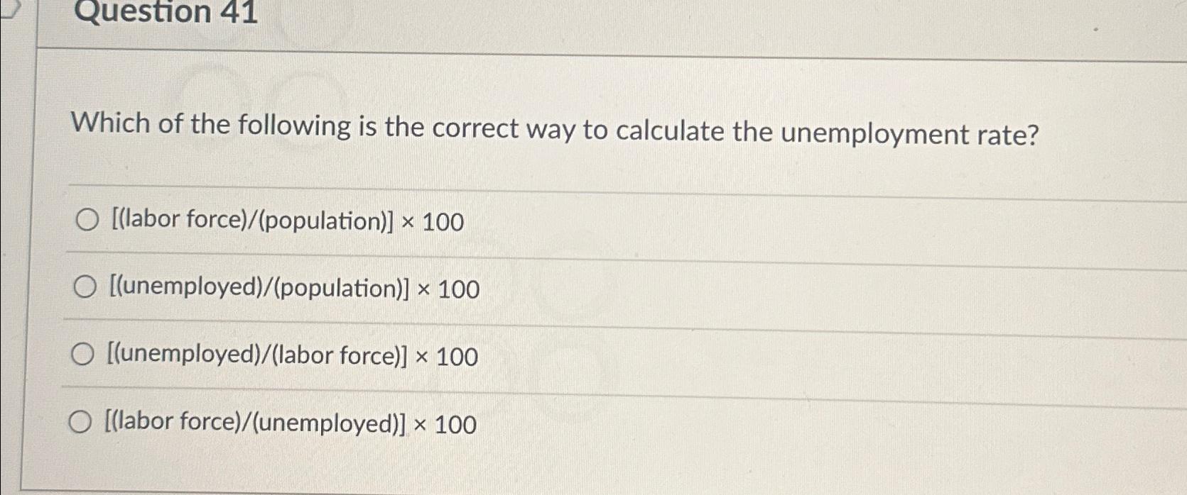 Solved Question 41which Of The Following Is The Correct Way