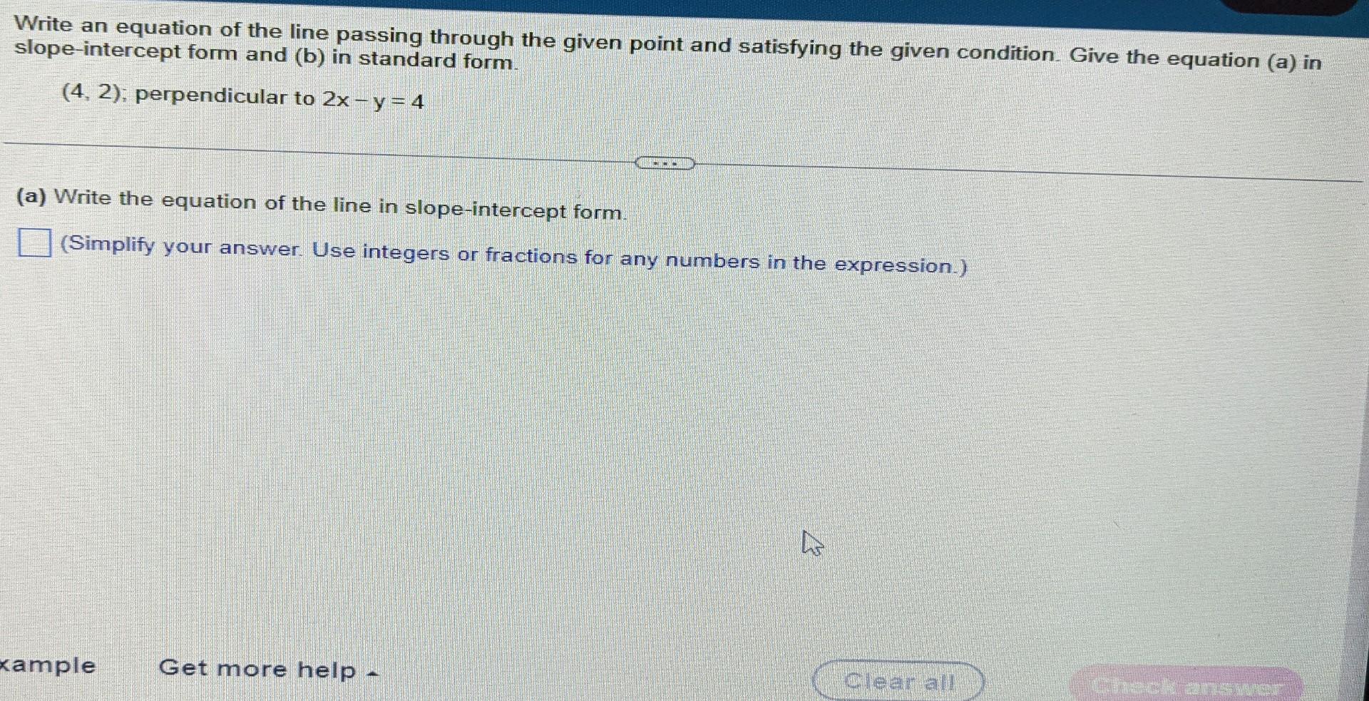 Solved Write an equation of the line passing through the | Chegg.com
