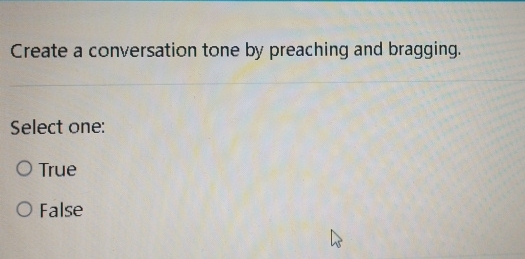 Solved Create a conversation tone by preaching and | Chegg.com